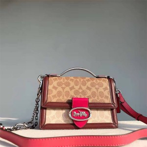 奢侈品购物COACH蔻驰香港官网正品Riley 22中号拼色风琴包2506