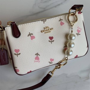 COACH蔻驰官网正品女包NOLITA 15 心形花卉印花麻将包C2899