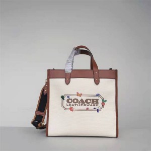 coach美国官网蔻驰女包正品Field Tote with Garden托特包C2774